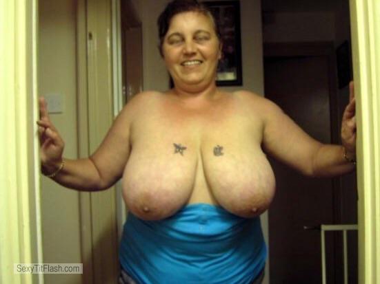 Tit Flash: My Extremely Big Tits (Selfie) - Topless Busty from United Kingdom
